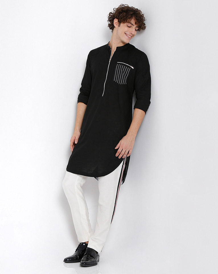 ROUND NECK ZIPPER KURTA