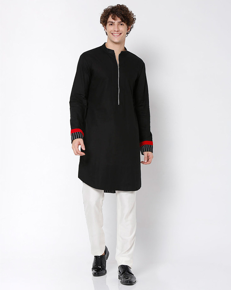 Mandarin zipper collar kurta 