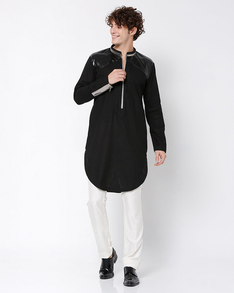 Mandarin zipper collar kurta 