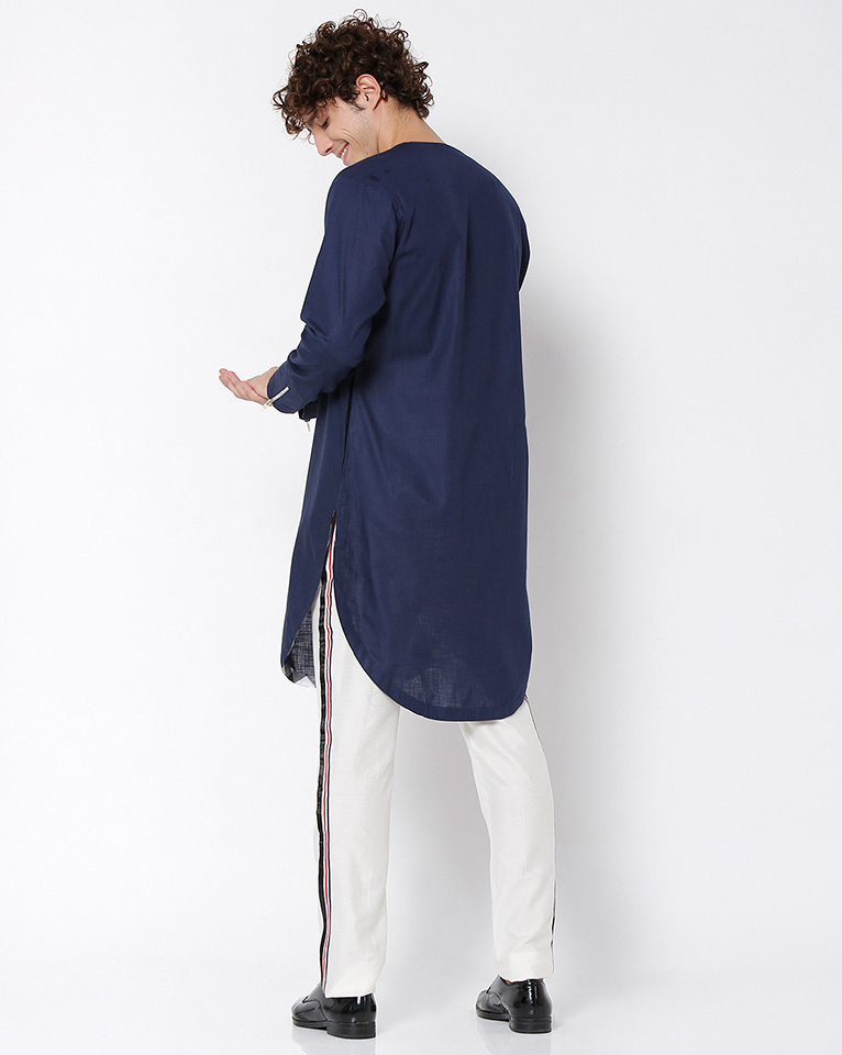 Round Neck Zipper Kurta