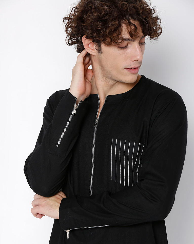 ROUND NECK ZIPPER KURTA