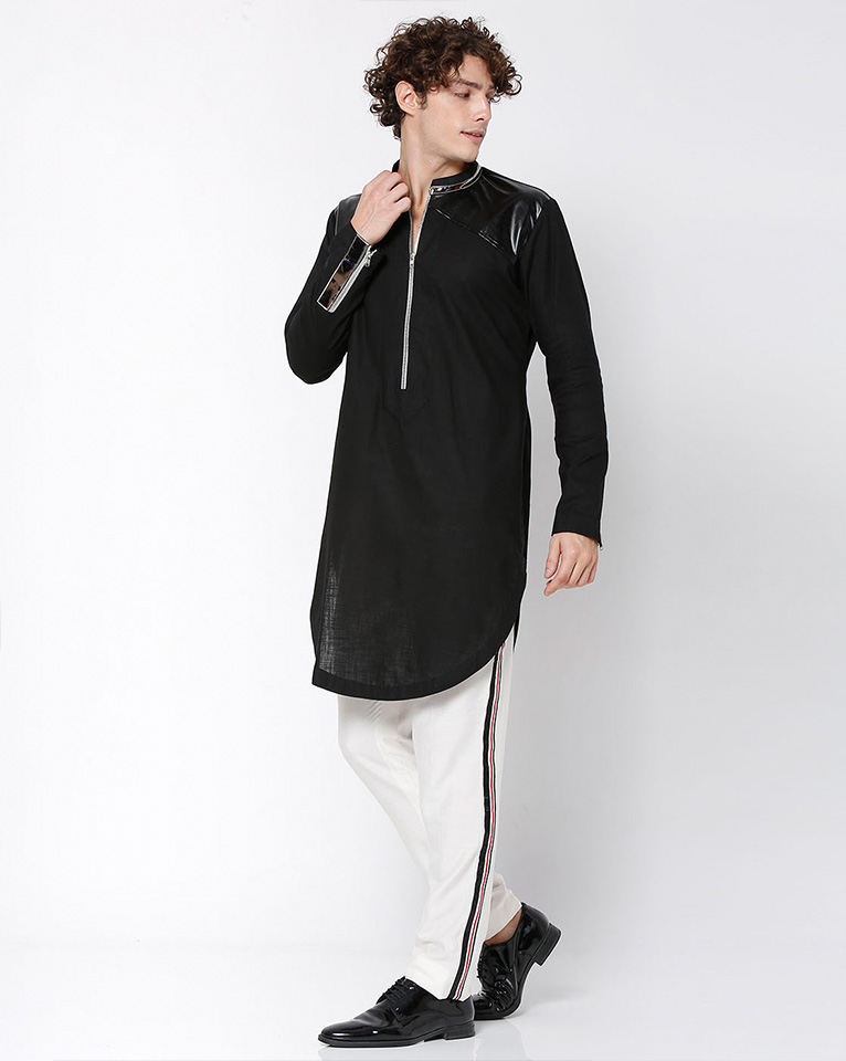 Mandarin zipper collar kurta 