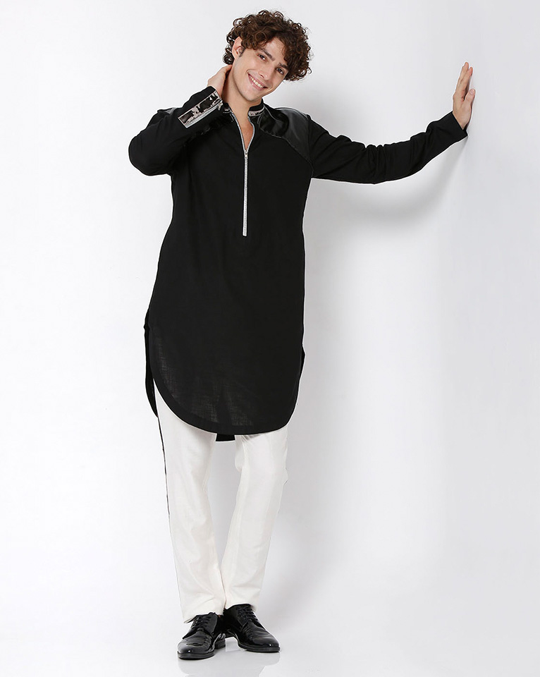 Mandarin zipper collar kurta 