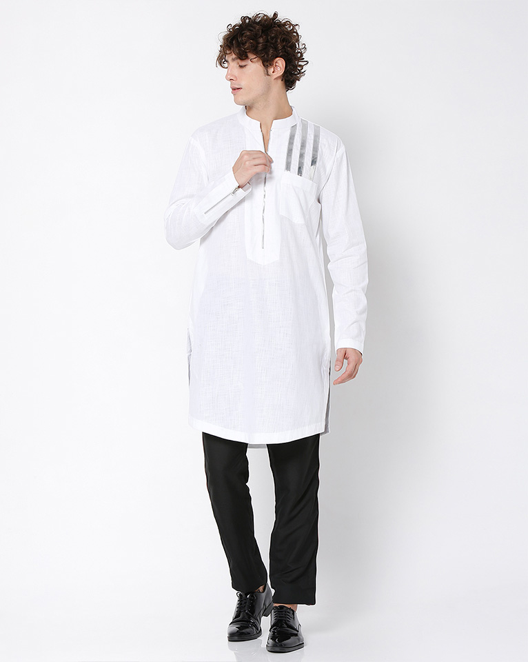 Mandarin zipper collar kurta 