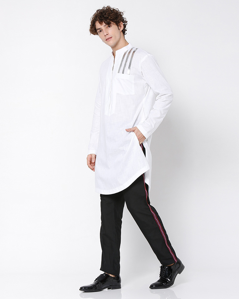 Mandarin zipper collar kurta 