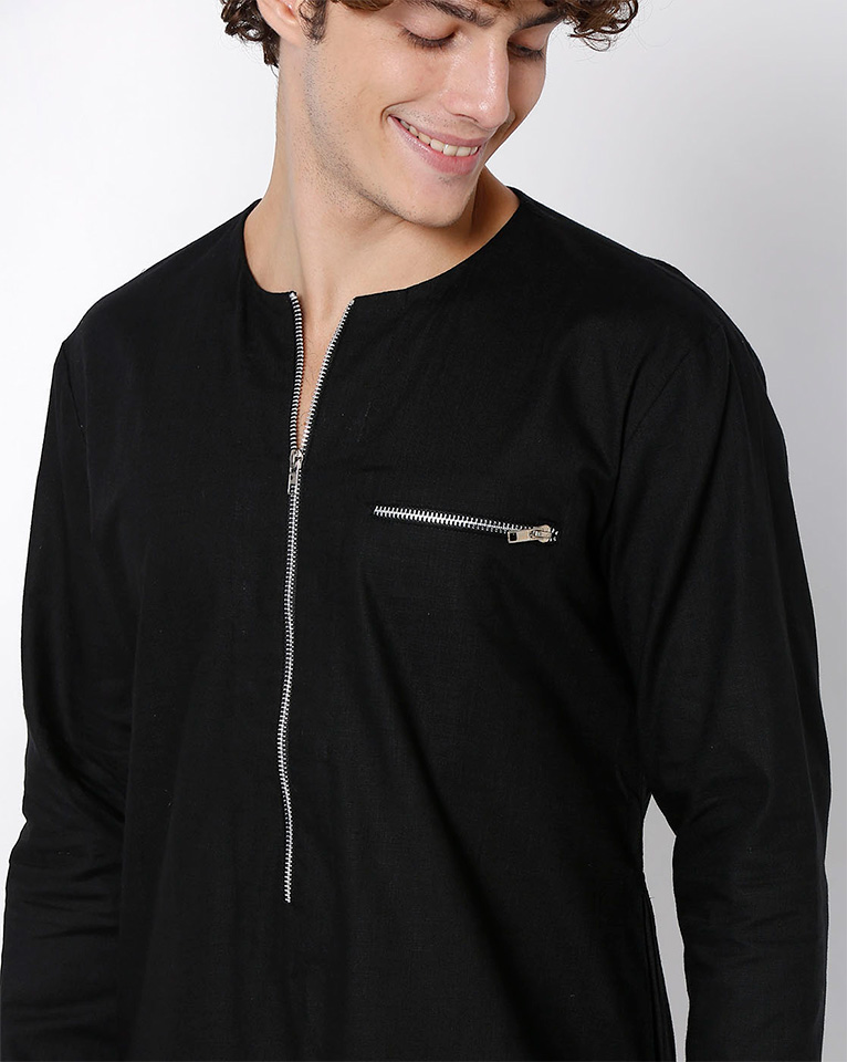 ROUND NECK ZIPPER KURTA
