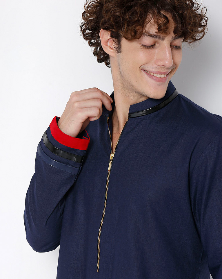 Mandarin zipper collar kurta 