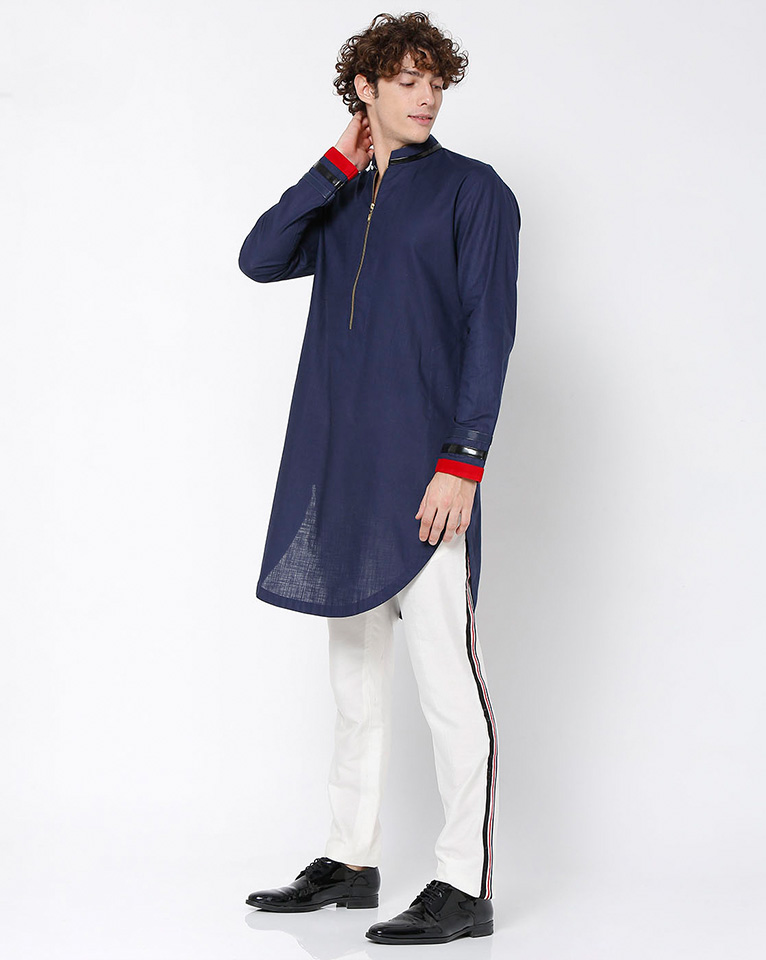 Mandarin zipper collar kurta 
