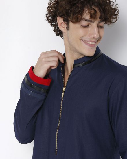 Mandarin zipper collar kurta  