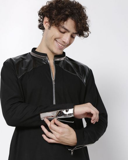Mandarin zipper collar kurta  