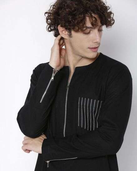ROUND NECK ZIPPER KURTA 