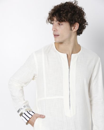 ROUND NECK ZIPPER KURTA 
