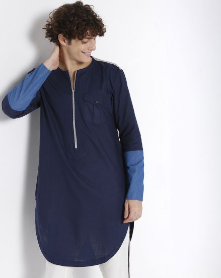Round Neck Zipper Kurta 