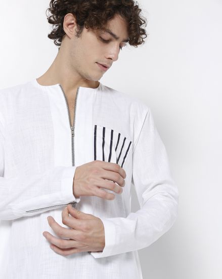 ROUND NECK ZIPPER KURTA 